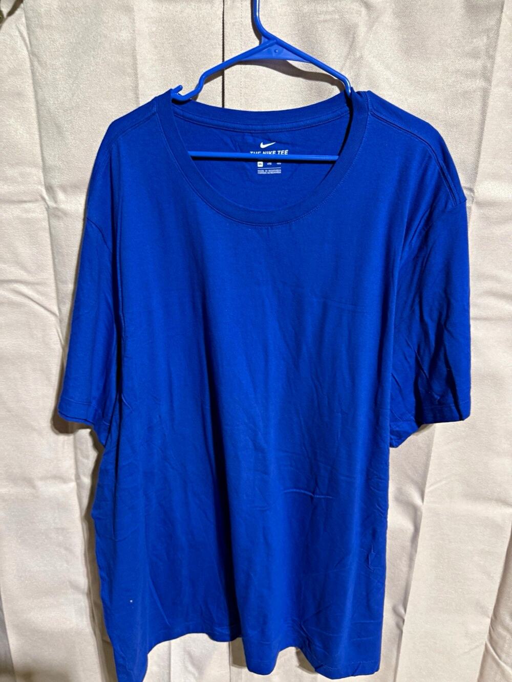 Nike The Nike Tee Men's Blue Logo Solid Crew Neck Short Sleeve 4XL Big & Tall